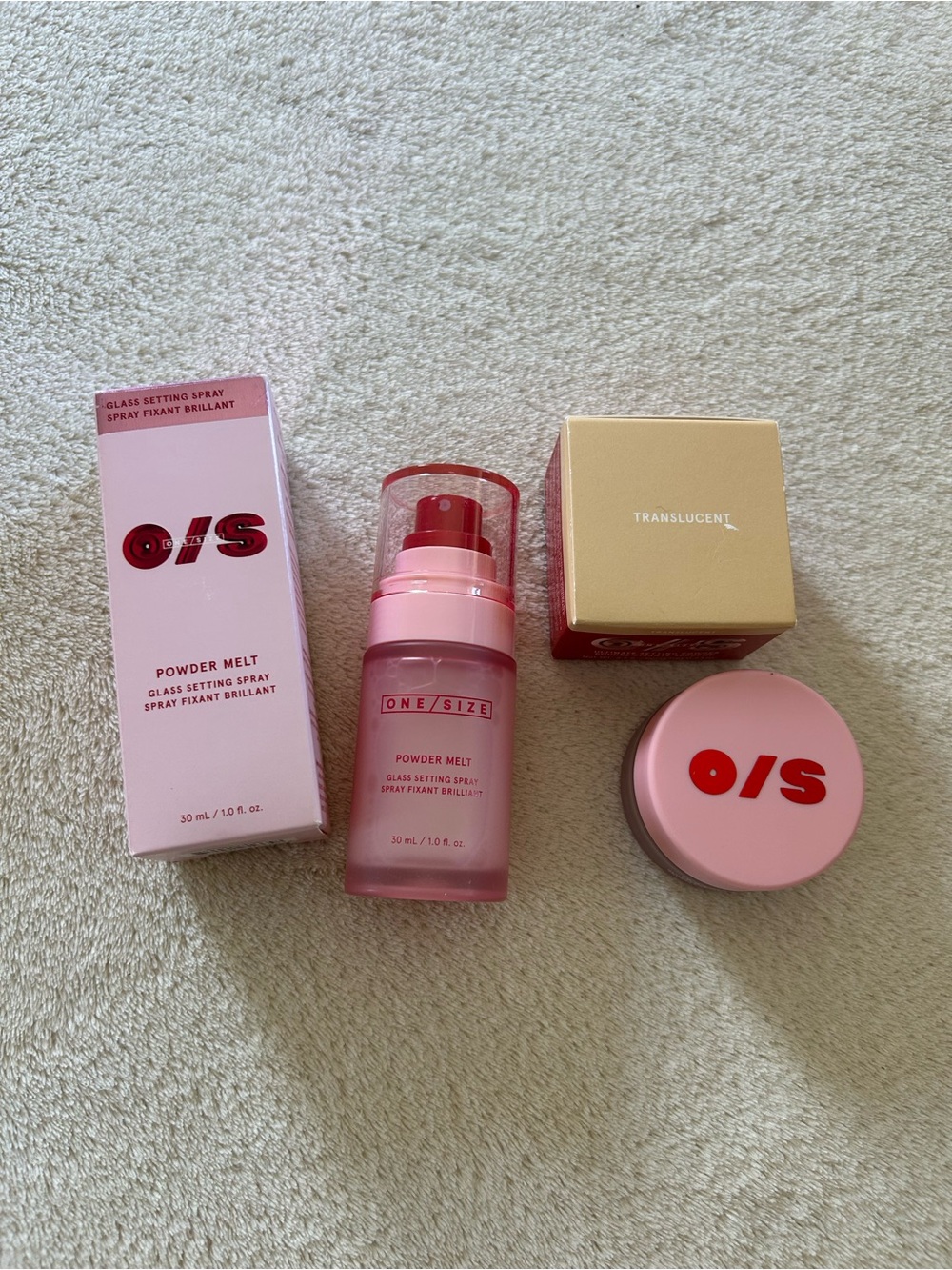 ONE/SIZE Powder Melt Glass Setting Spray & Translucent powder mini